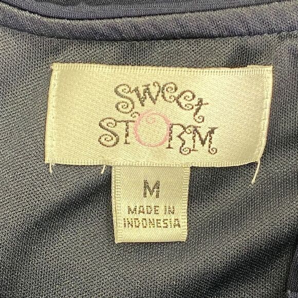 SWEET Storm navy Blue one Shoulder maxi Dress M - Picture 10 of 11